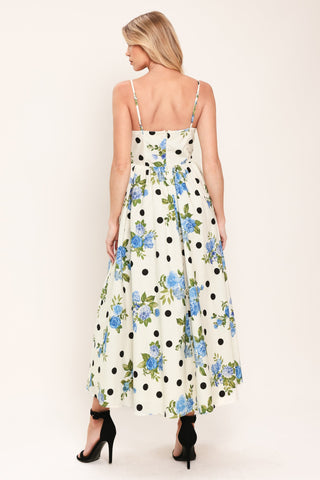 RETRO FLORA WOVEN MIDI DRESS - Glamourous Grace
