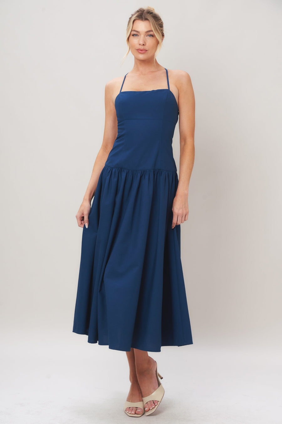 REFINED FLOW WOVEN MIDI DRESS - Glamourous Grace