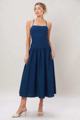 REFINED FLOW WOVEN MIDI DRESS - Glamourous Grace
