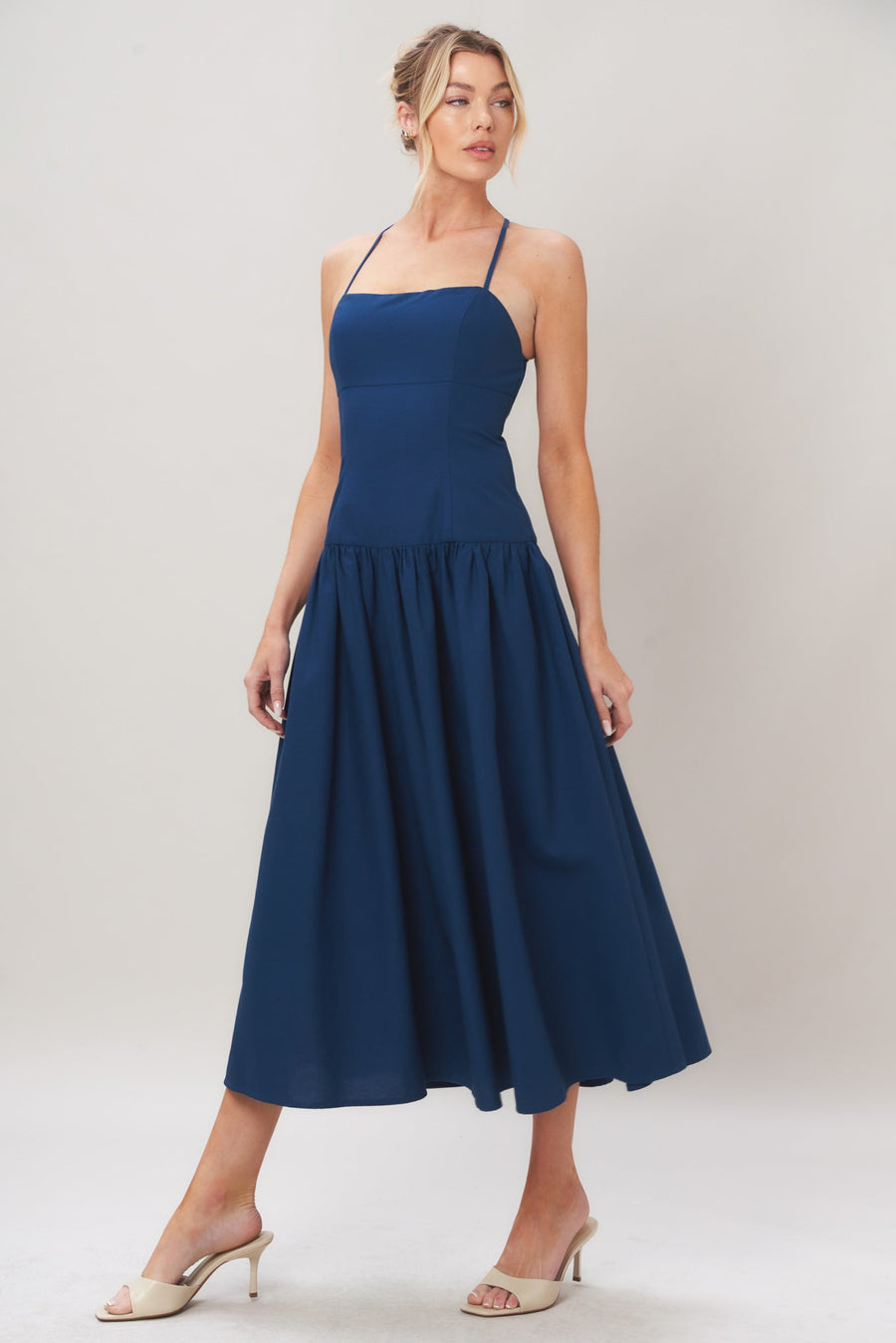 REFINED FLOW WOVEN MIDI DRESS - Glamourous Grace