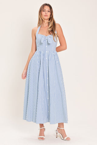 FRESH DAY STRIPE WOVEN MIDI DRESS - Glamourous Grace