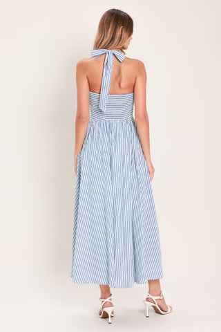FRESH DAY STRIPE WOVEN MIDI DRESS - Glamourous Grace