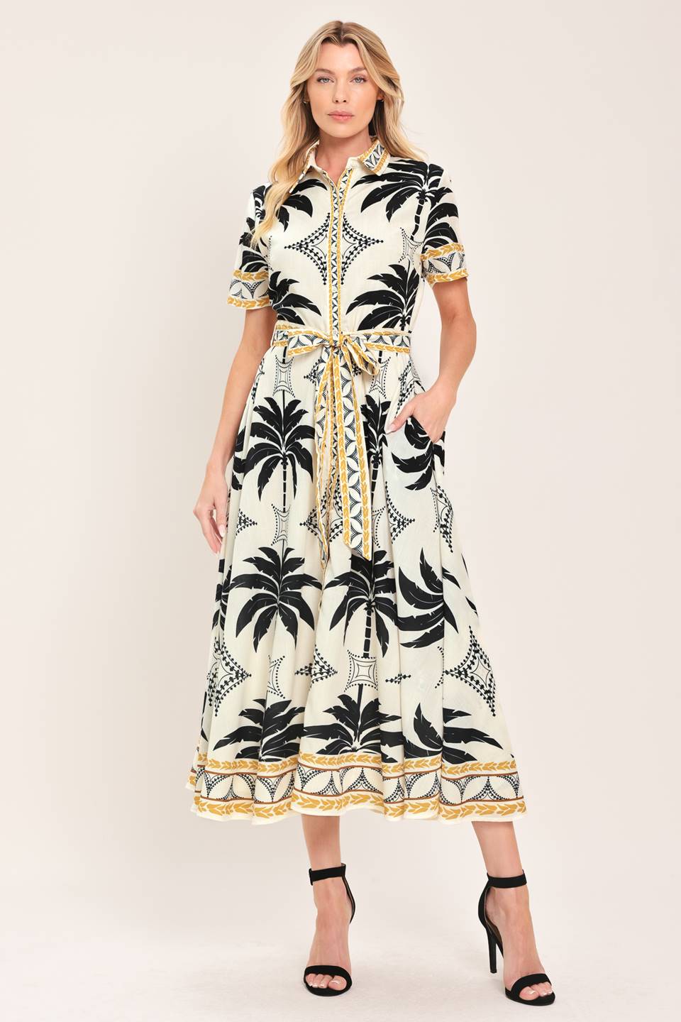 MONACO MOONLIGHT WOVEN SHIRT MIDI DRESS - Glamourous Grace
