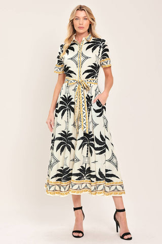 MONACO MOONLIGHT WOVEN SHIRT MIDI DRESS - Glamourous Grace