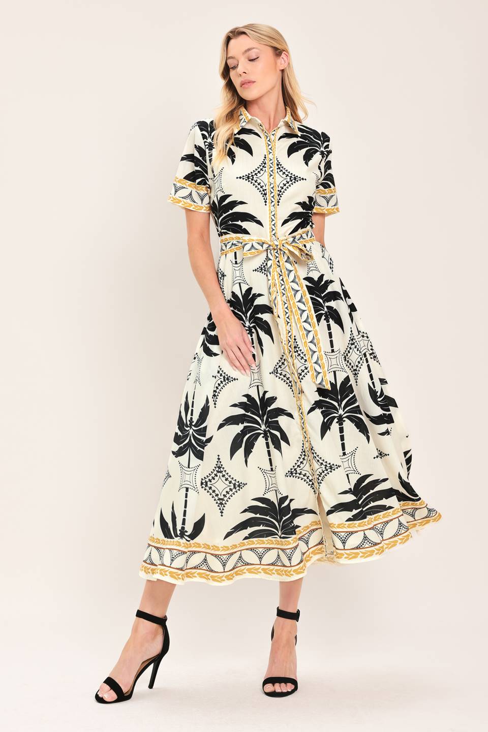 MONACO MOONLIGHT WOVEN SHIRT MIDI DRESS - Glamourous Grace
