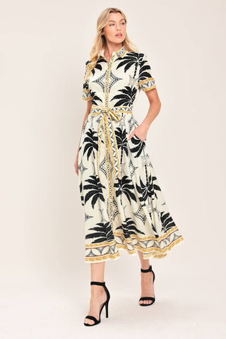 MONACO MOONLIGHT WOVEN SHIRT MIDI DRESS - Glamourous Grace