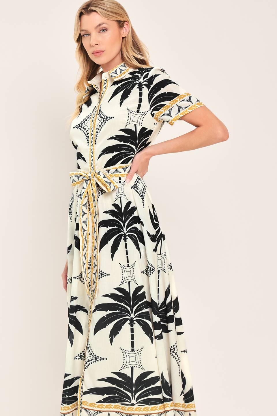 MONACO MOONLIGHT WOVEN SHIRT MIDI DRESS - Glamourous Grace