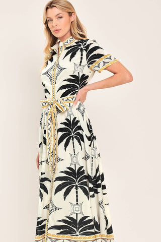 MONACO MOONLIGHT WOVEN SHIRT MIDI DRESS - Glamourous Grace
