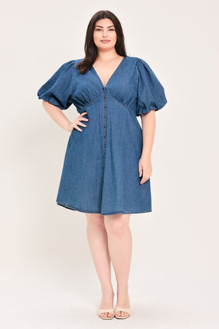 SOFT GIRL DENIM MINI DRESS - Glamourous Grace