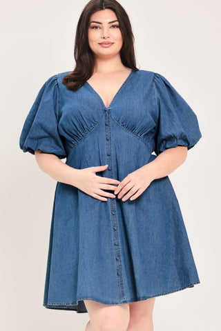 SOFT GIRL DENIM MINI DRESS - Glamourous Grace