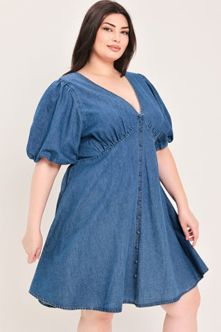 SOFT GIRL DENIM MINI DRESS - Glamourous Grace