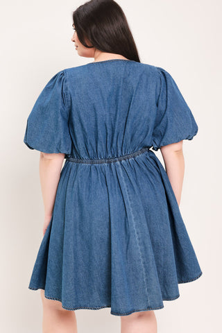 SOFT GIRL DENIM MINI DRESS - Glamourous Grace