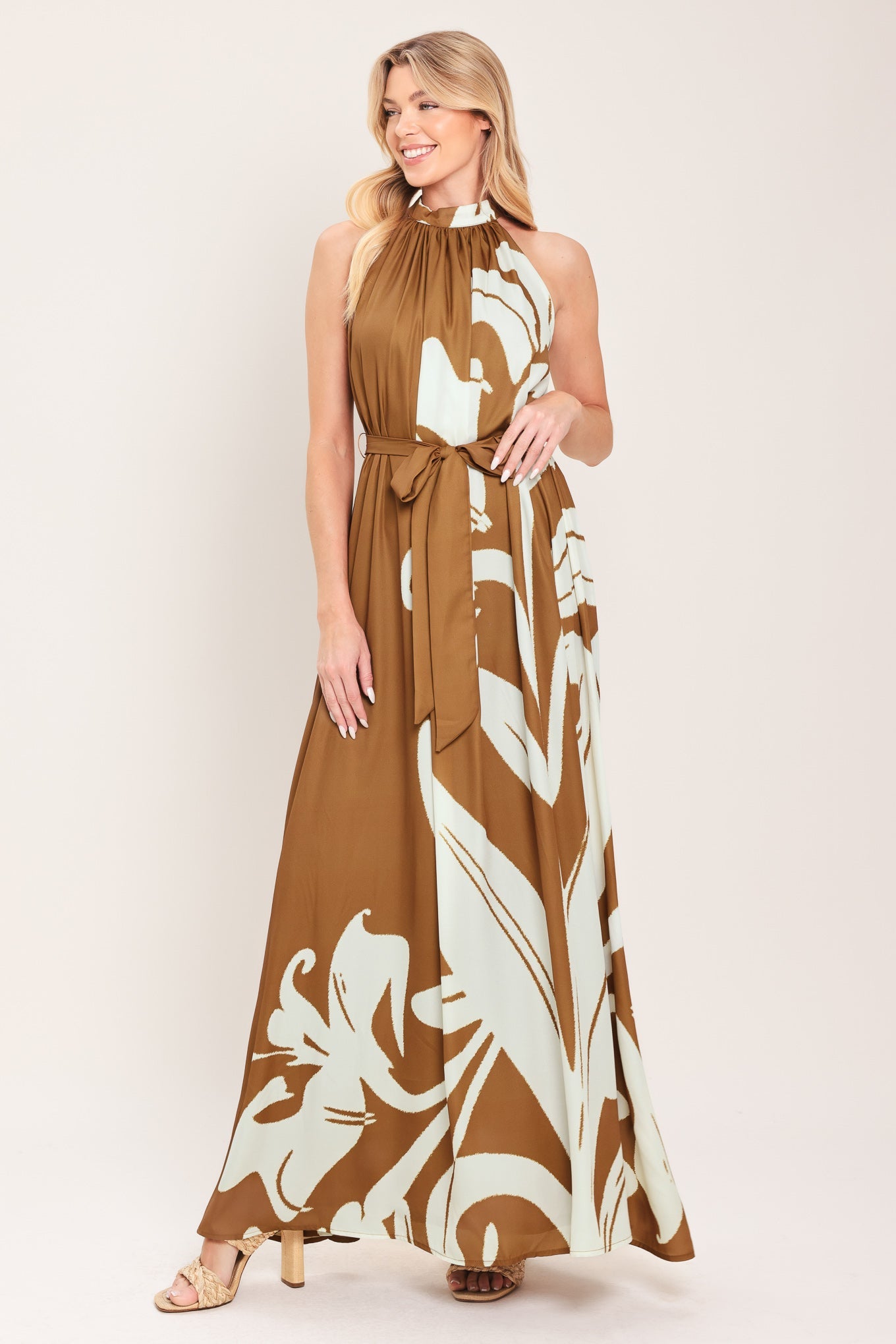 MOCHA SERENITY WOVEN MAXI DRESS - Glamourous Grace
