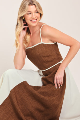 SIENNA FORM WOVEN MIDI DRESS - Glamourous Grace