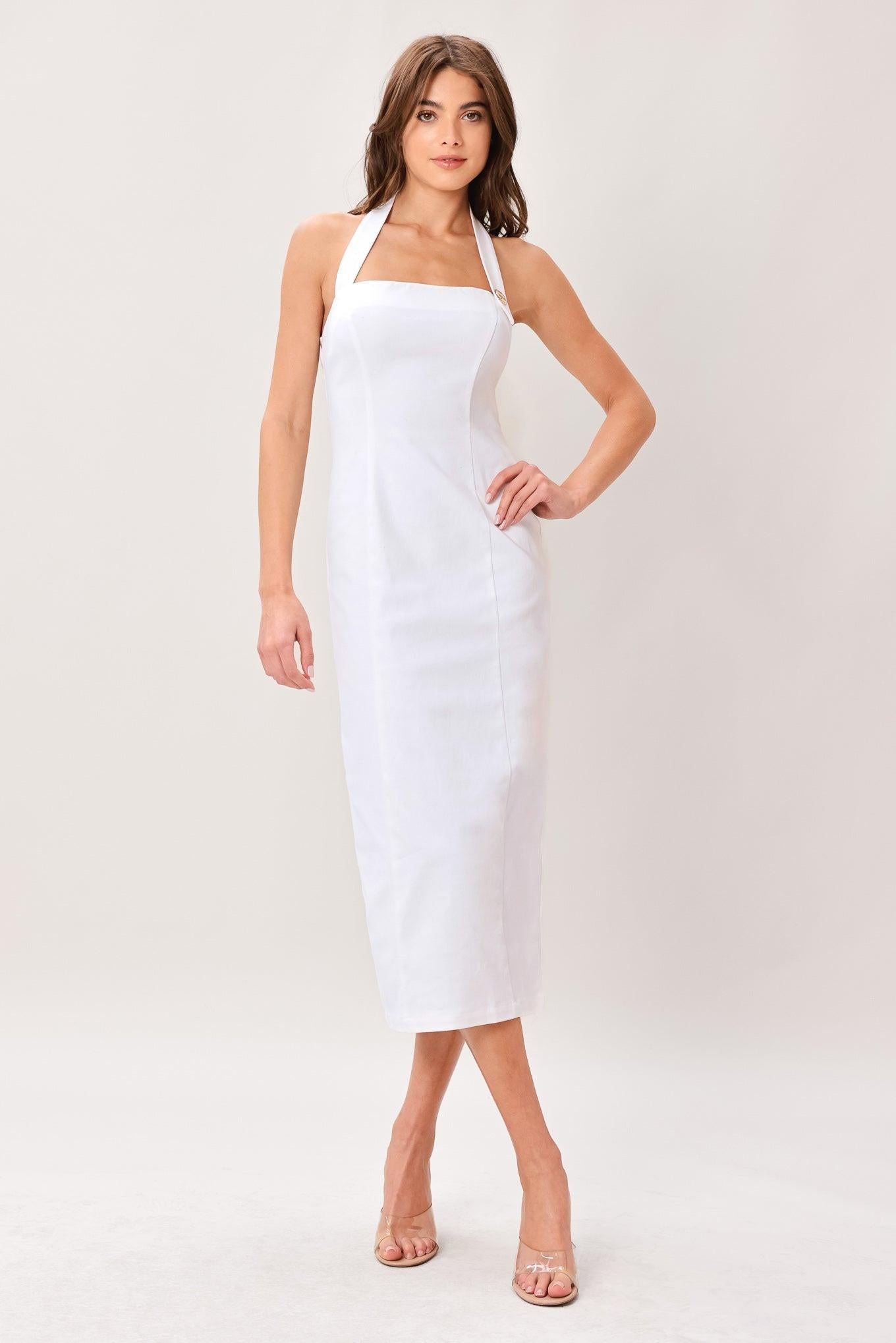 LUXE ESSENCE WOVEN MIDI DRESS - Glamourous Grace