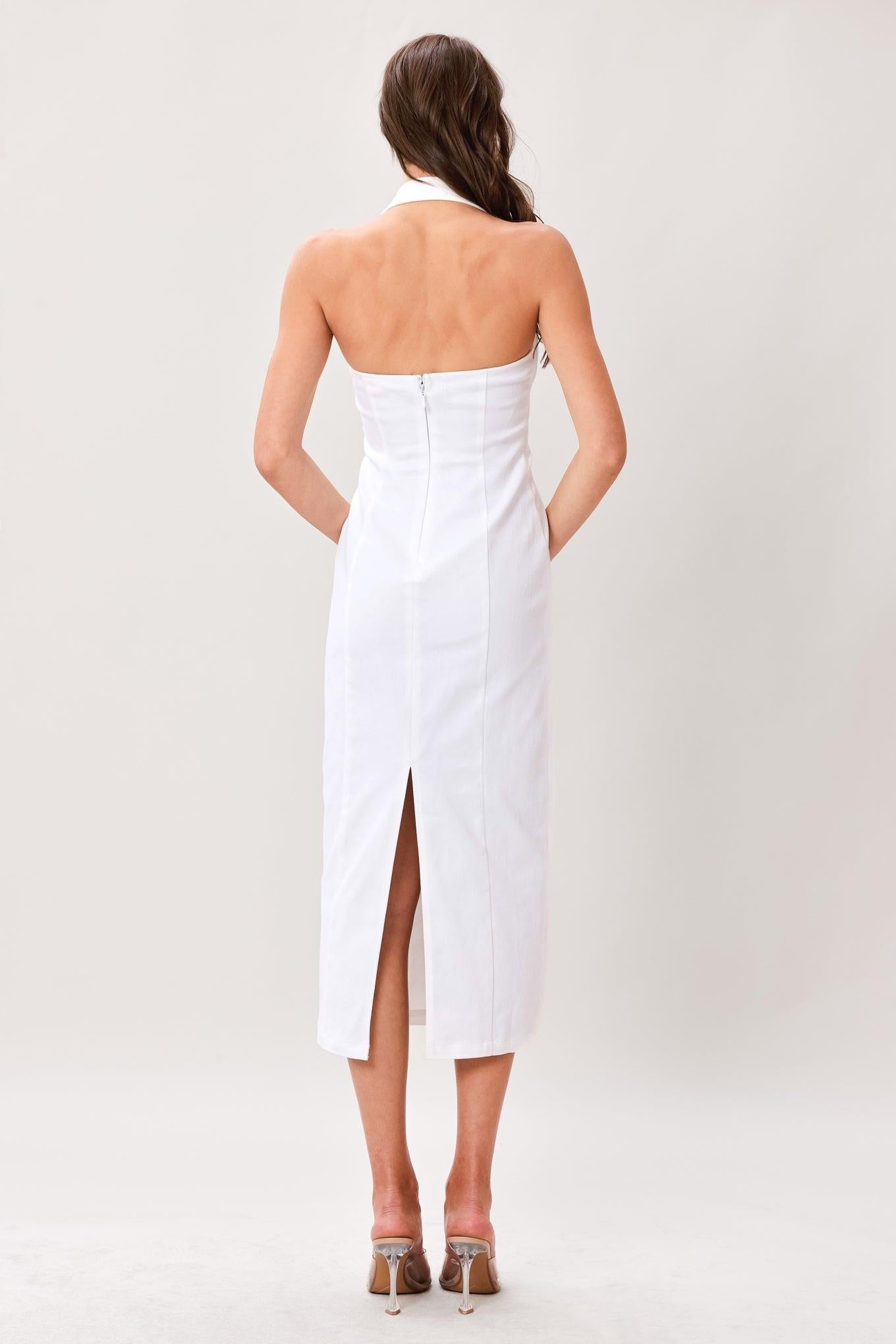 LUXE ESSENCE WOVEN MIDI DRESS - Glamourous Grace