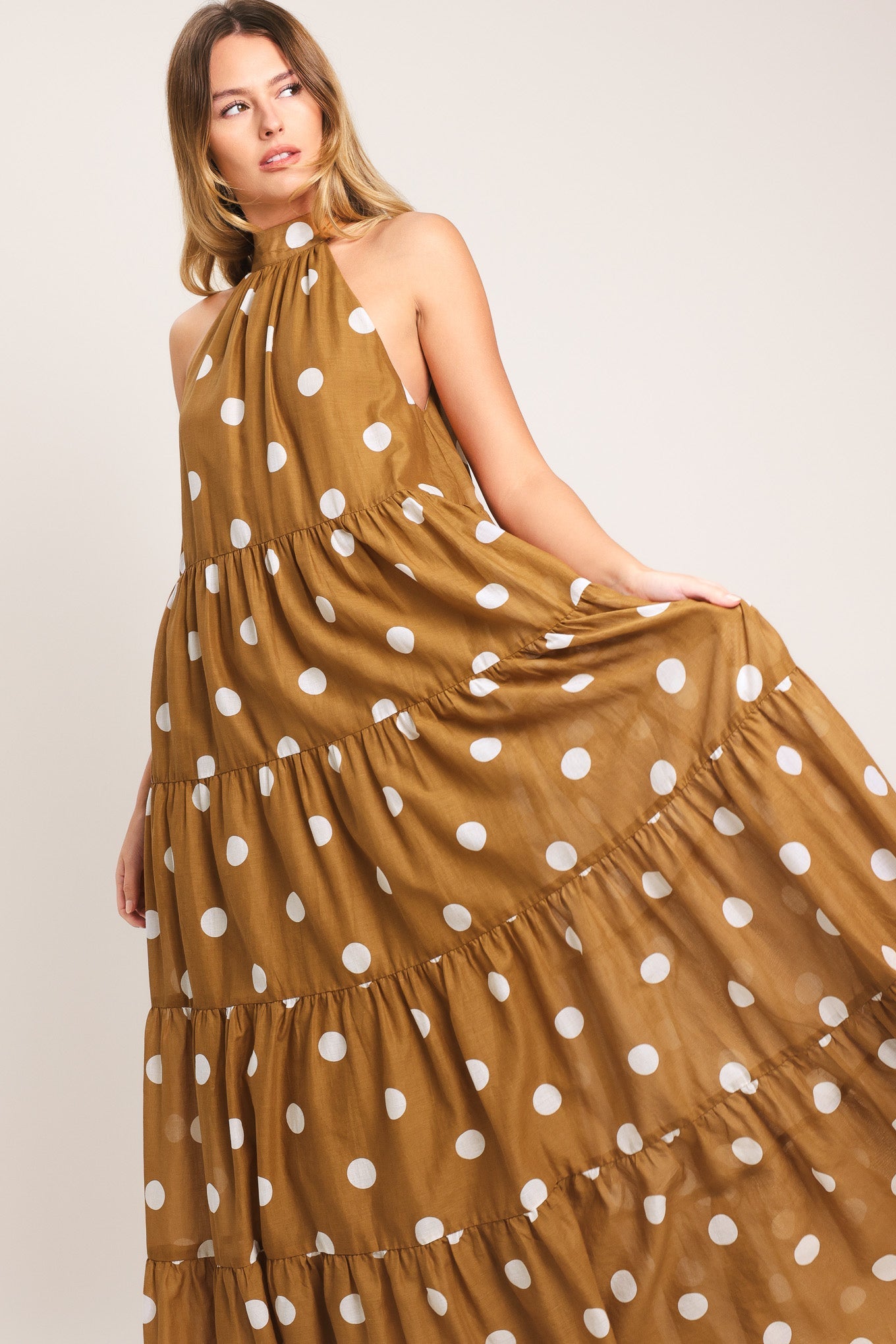 HONEY POLKA WOVEN MAXI DRESS - Glamourous Grace