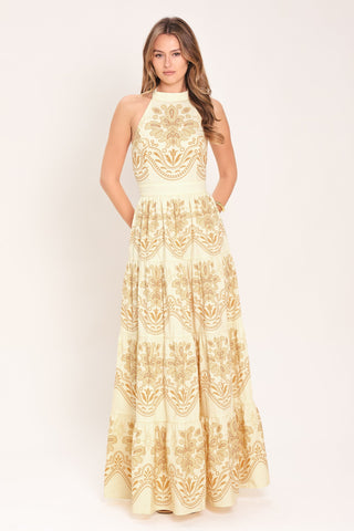 SICILIAN SUMMER WOVEN MAXI DRESS