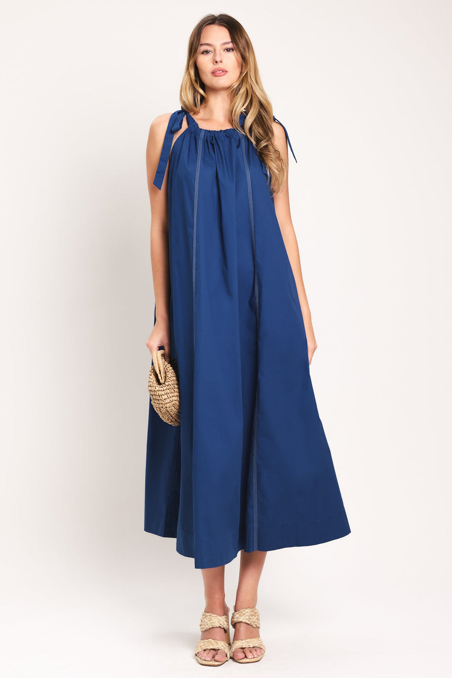 COASTAL EASE WOVEN MIDI DRESS - Glamourous Grace