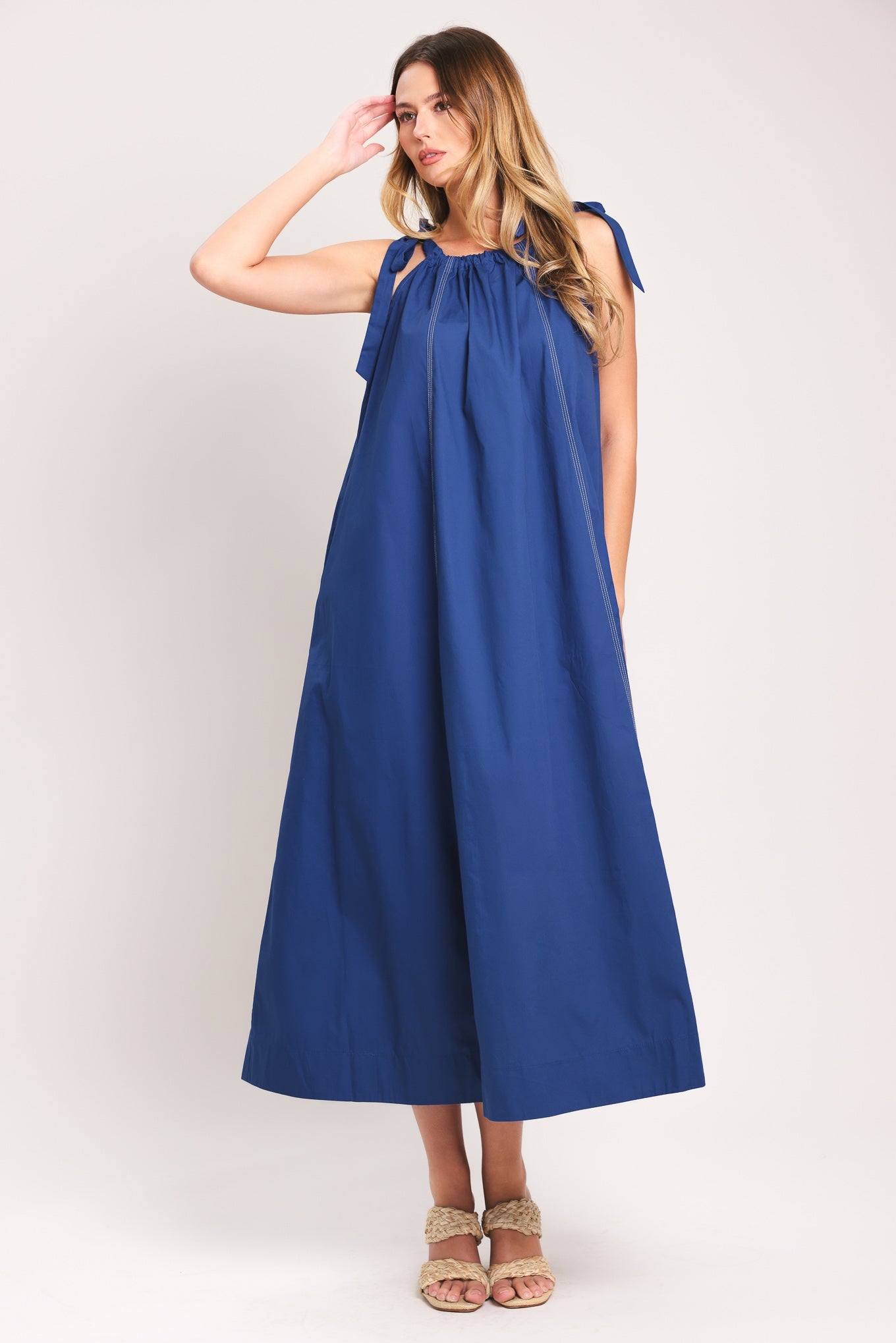 COASTAL EASE WOVEN MIDI DRESS - Glamourous Grace