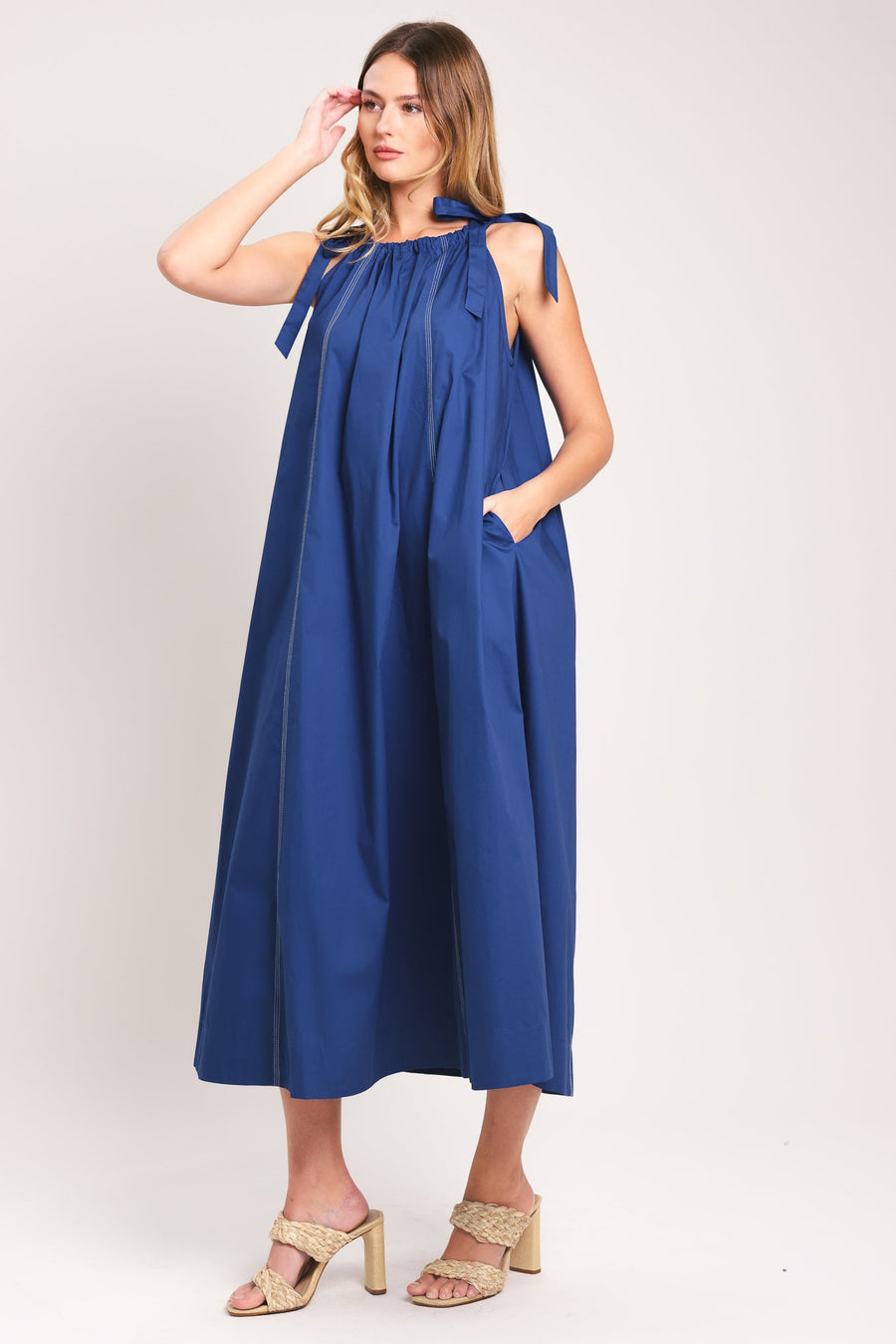 COASTAL EASE WOVEN MIDI DRESS - Glamourous Grace