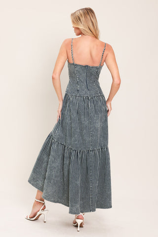 EASYGOING ROMANCE DENIM MIDI DRESS - Glamourous Grace