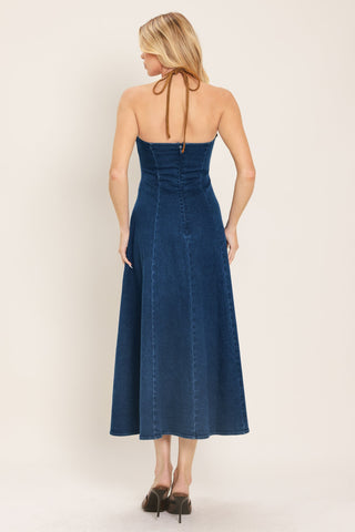 AMERICANA BELLE DENIM MIDI DRESS
