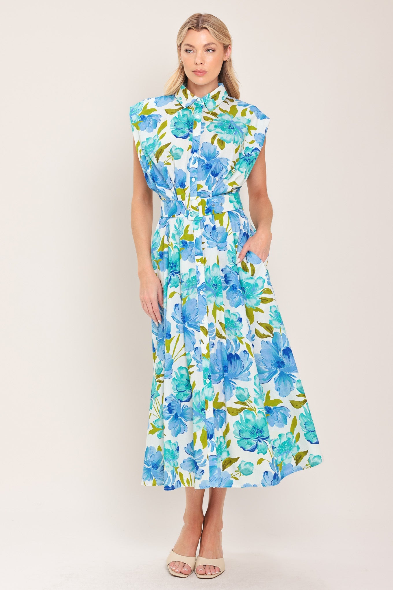 MODERN BLOOM WOVEN MIDI DRESS - Glamourous Grace