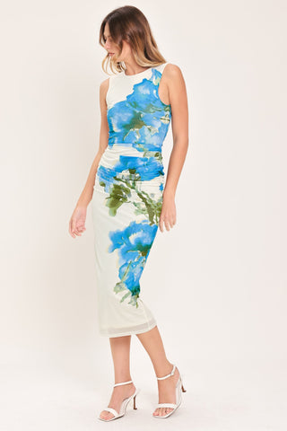 BLUEBELL WHISPER POWER MESH MIDI DRESS - Glamourous Grace