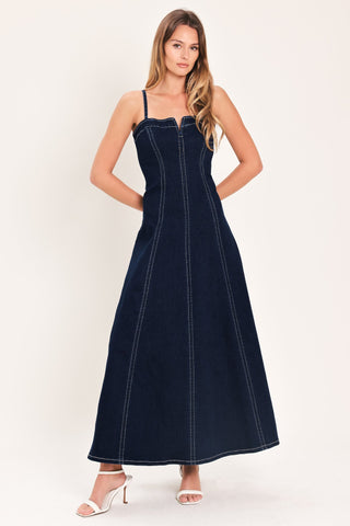 DENIM CORSET MIDI DRESS - Glamourous Grace