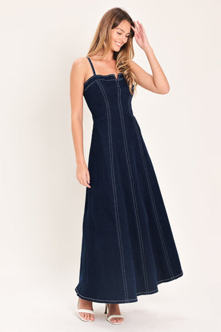 DENIM CORSET MIDI DRESS - Glamourous Grace