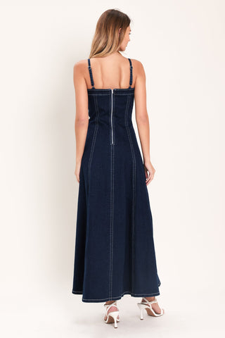 DENIM CORSET MIDI DRESS - Glamourous Grace
