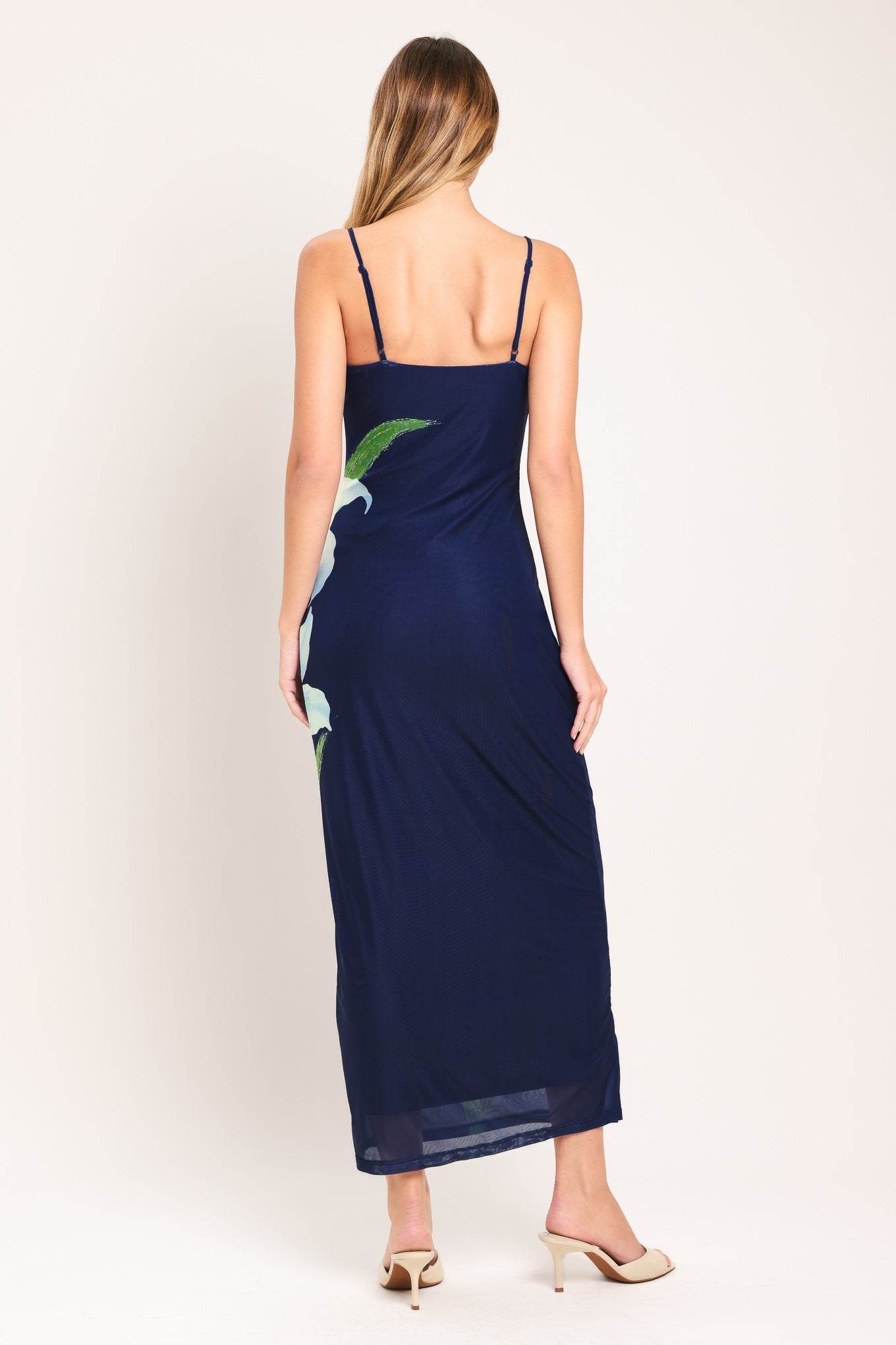 DEEP BLOOM POWER MESH MIDI DRESS - Glamourous Grace