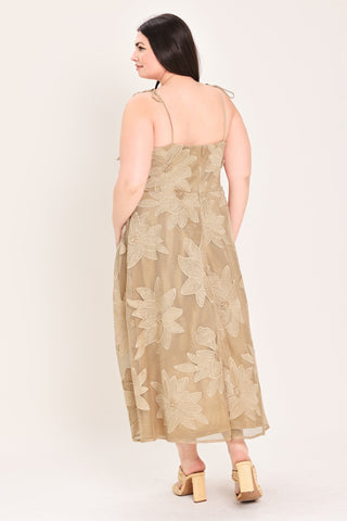 SANDY BLOOM FLORAL WOVEN LACE MIDI DRESS - Glamourous Grace
