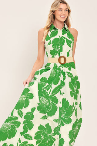 PALM ROYALE WOVEN MIDI DRESS - Glamourous Grace