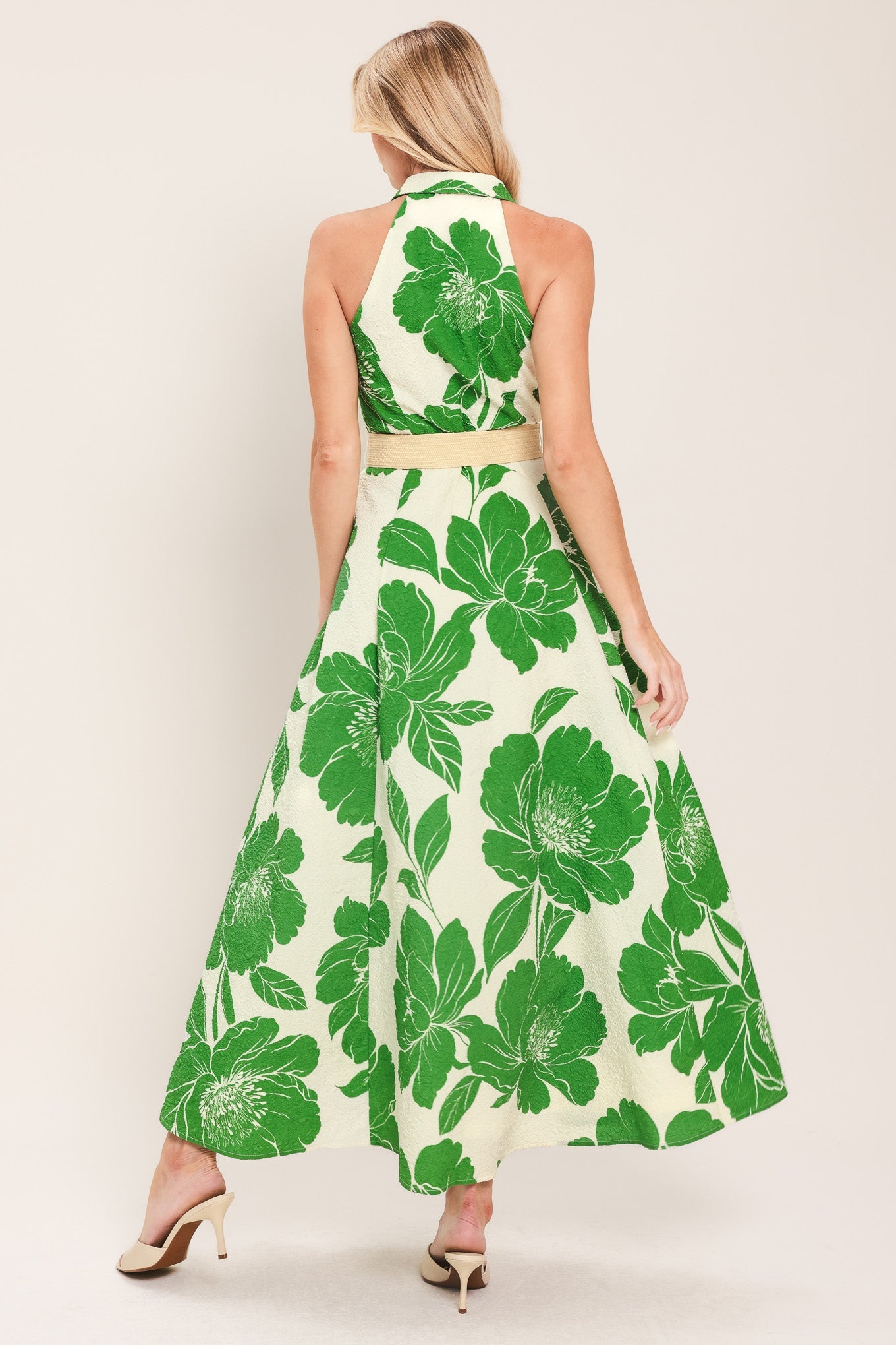 PALM ROYALE WOVEN MIDI DRESS - Glamourous Grace