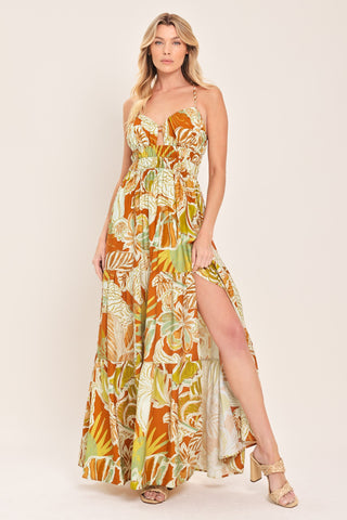 AMALFI PALM GODDESS WOVEN MAXI DRESS - Glamourous Grace