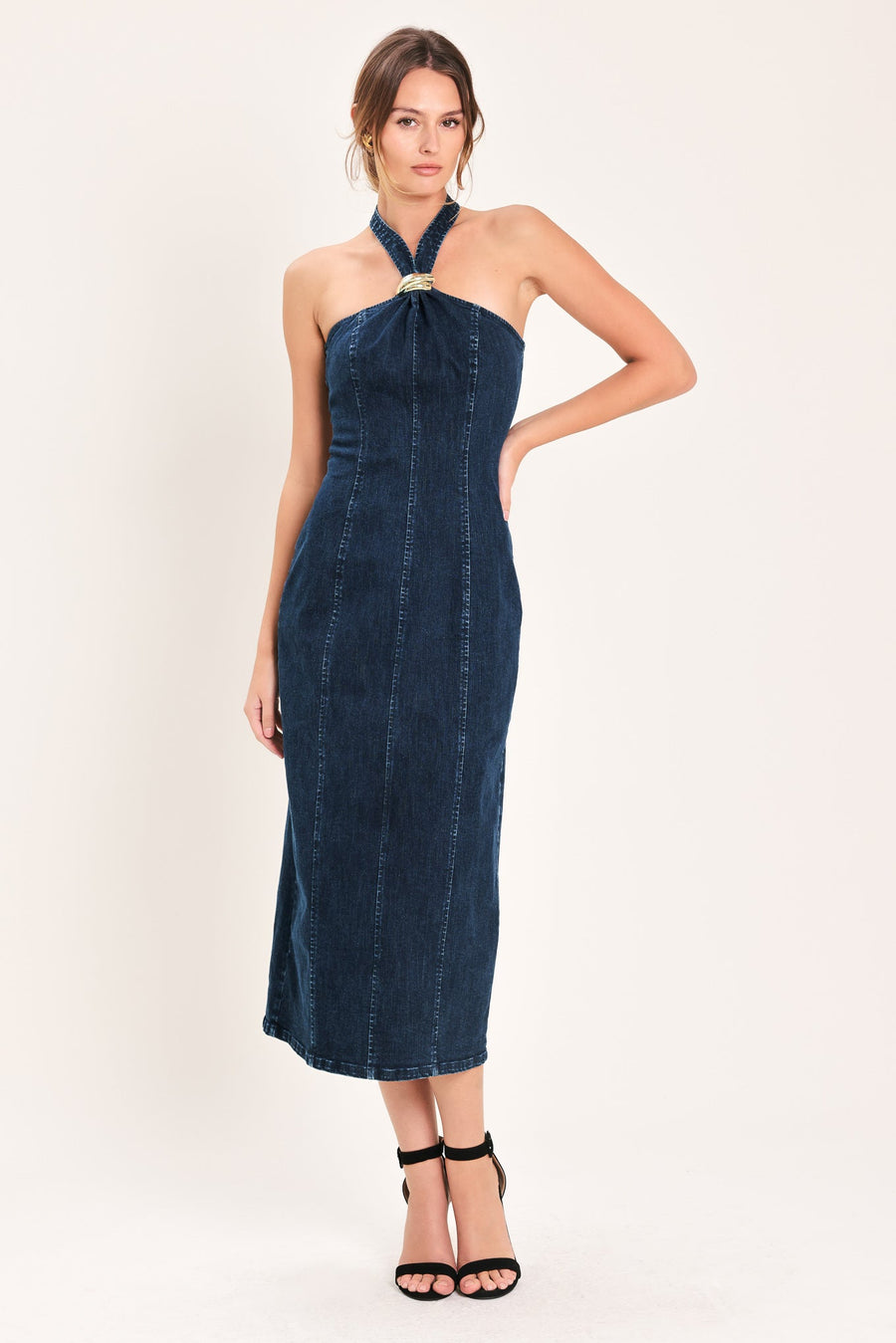 STATEMENT DENIM MIDI DRESS - Glamourous Grace
