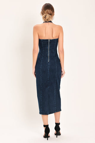 STATEMENT DENIM MIDI DRESS - Glamourous Grace