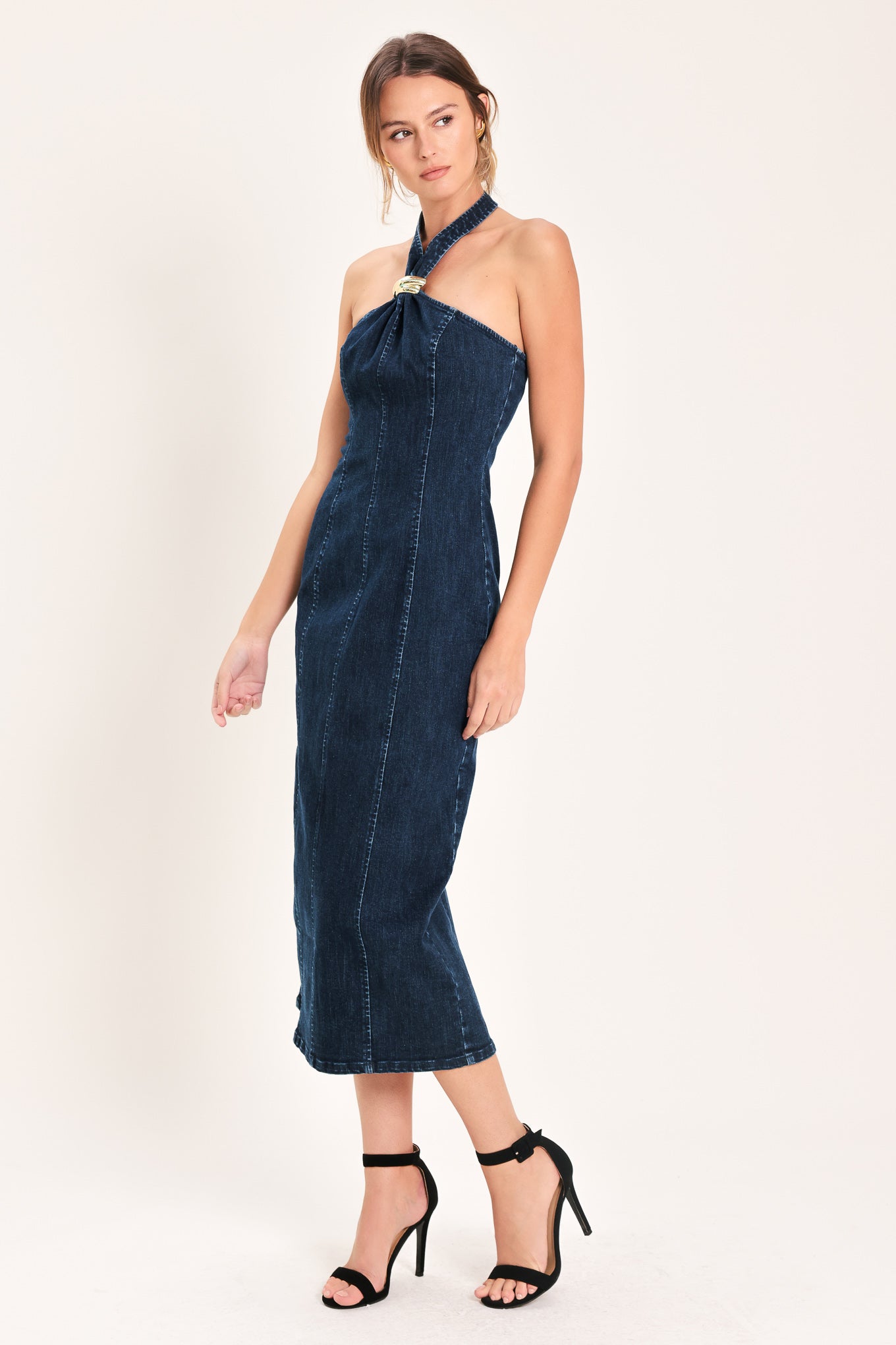 STATEMENT DENIM MIDI DRESS - Glamourous Grace