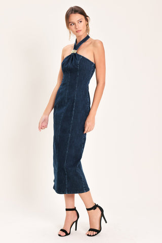 STATEMENT DENIM MIDI DRESS - Glamourous Grace