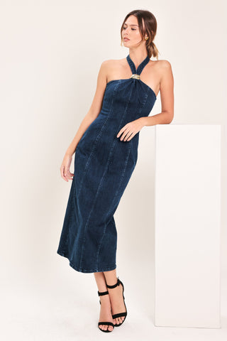 STATEMENT DENIM MIDI DRESS - Glamourous Grace