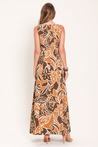 AMBER FLORAL MOTION WOVEN MAXI DRESS