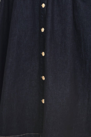 INDIGO CHARM DENIM MIDI DRESS