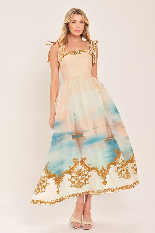 CAPRI COASTLIN WOVEN MIDI DRESS - Glamourous Grace