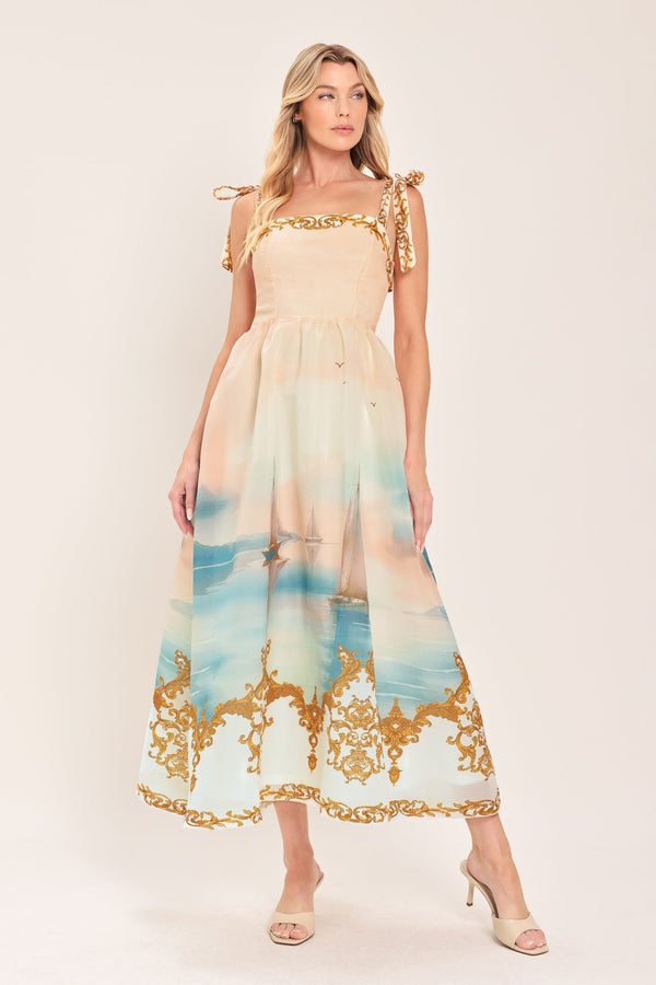 CAPRI COASTLIN WOVEN MIDI DRESS - Glamourous Grace