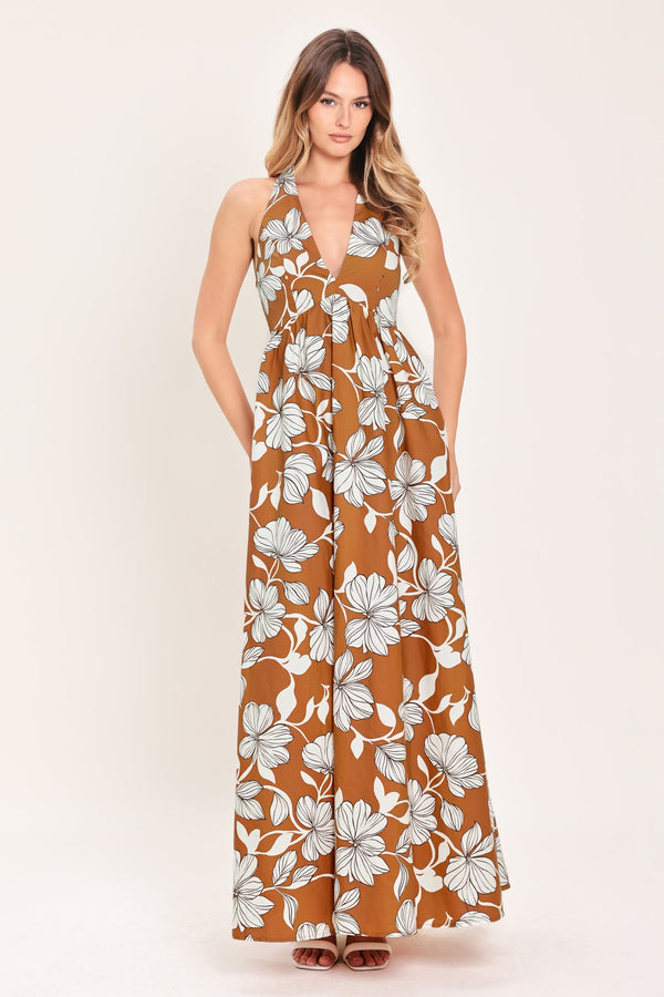 GOLDEN ISLE FLORAL WOVEN MAXI DRESS - Glamourous Grace