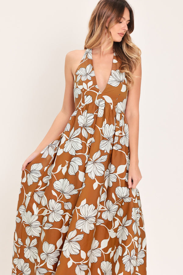GOLDEN ISLE FLORAL WOVEN MAXI DRESS - Glamourous Grace