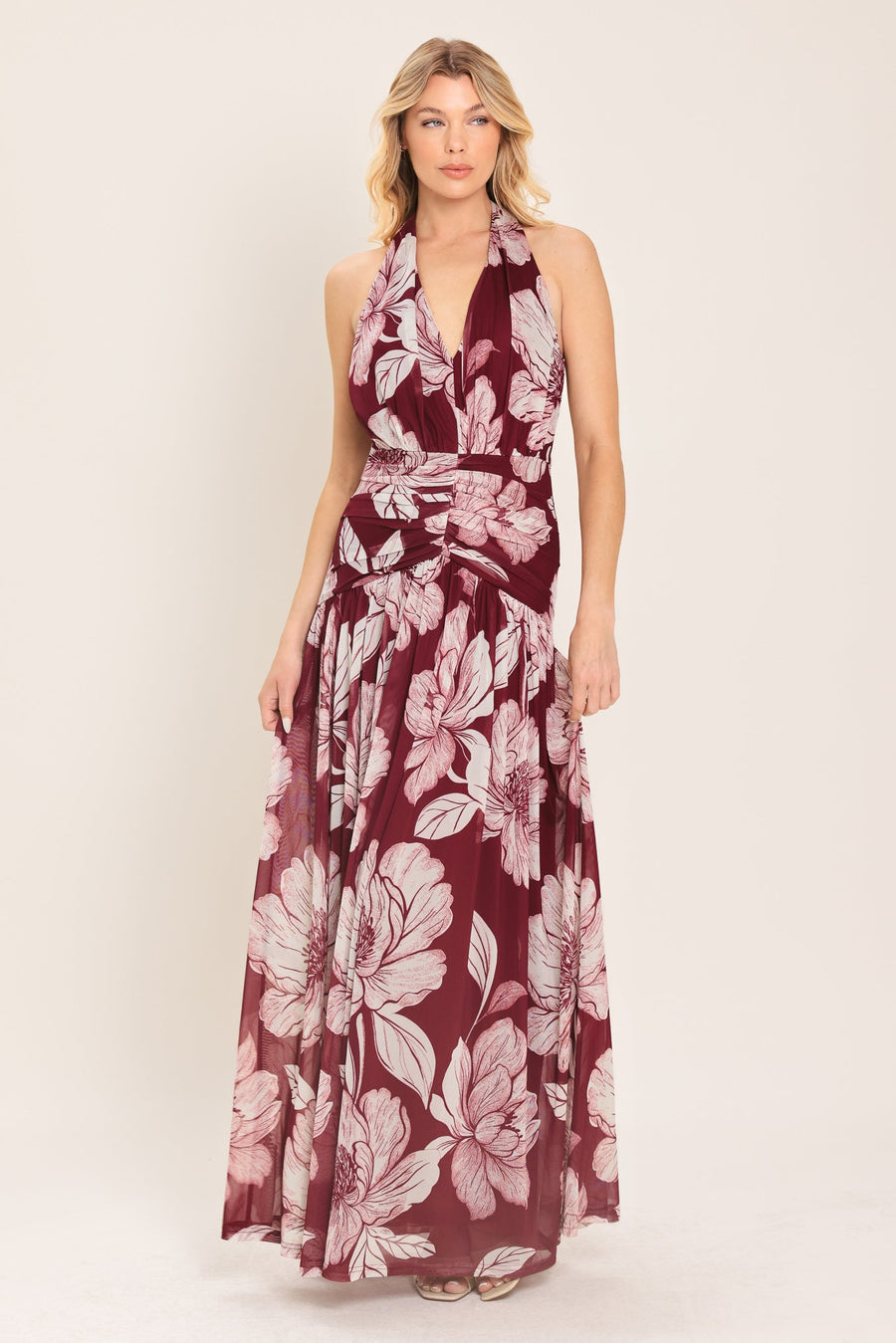 ROSEWOOD ROMANCE POWER MESH MAXI DRESS - Glamourous Grace
