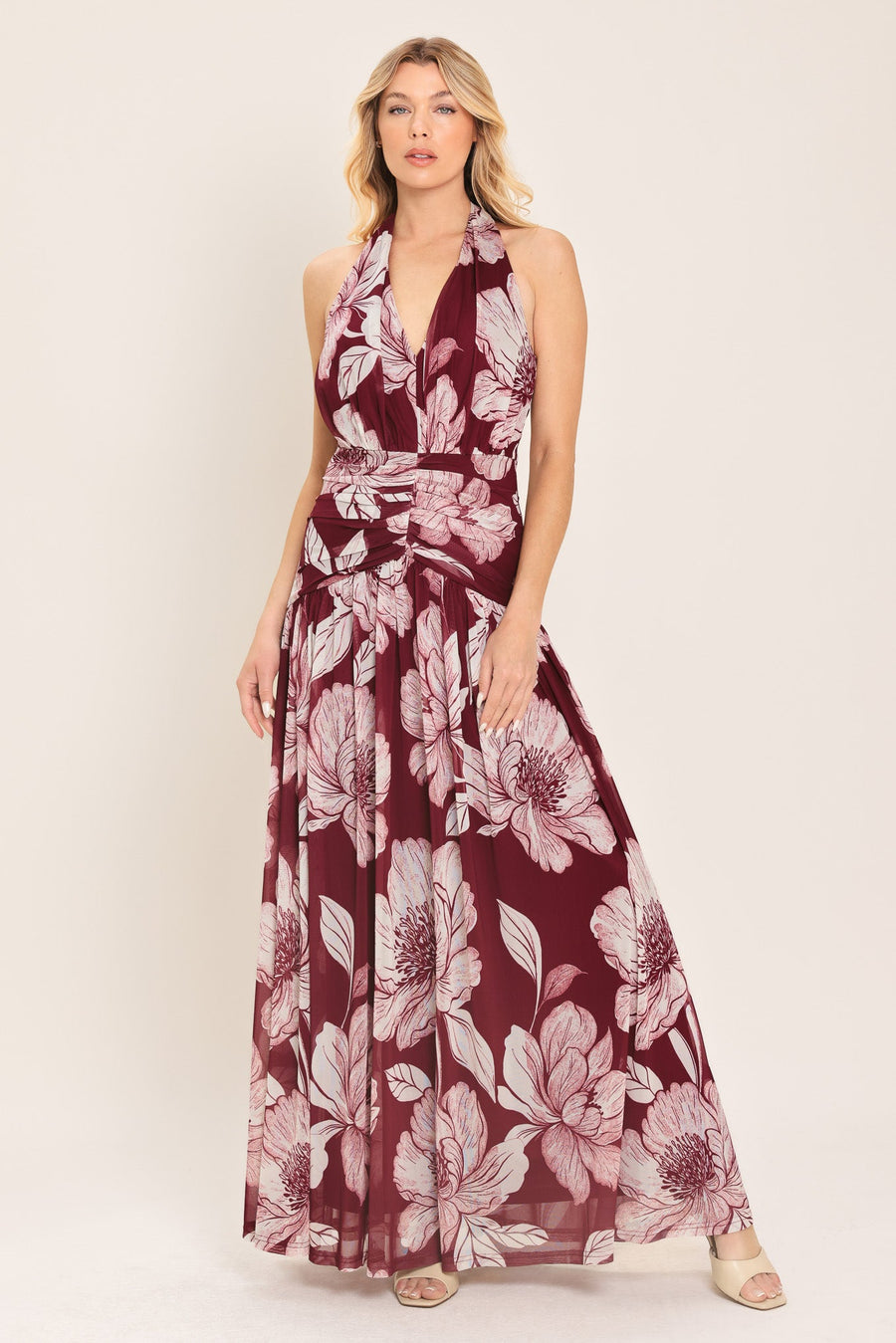 ROSEWOOD ROMANCE POWER MESH MAXI DRESS - Glamourous Grace